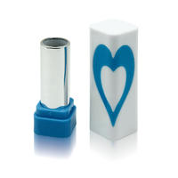 Lip balm case PP 5g square shape with heart pattern buckle lipstick case C3601