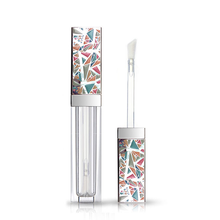 Luxury lip gloss packaging wholesale sliver embossing cap clear bottle liquid lipstick C3501C