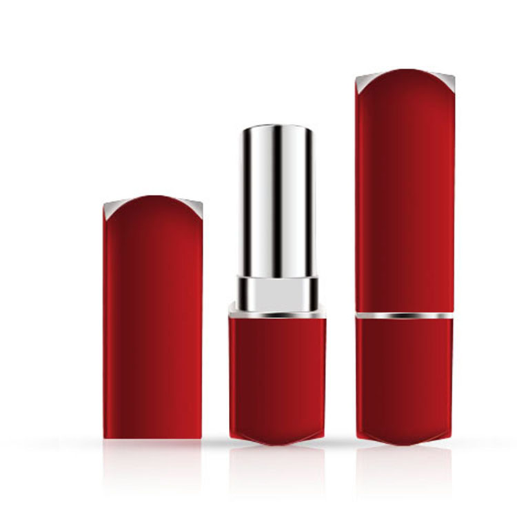 Unique empty black lipstick tubes luxury color metalizing square chapstick container C3160